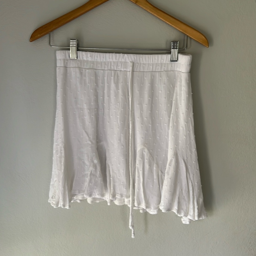 White mini skirt
